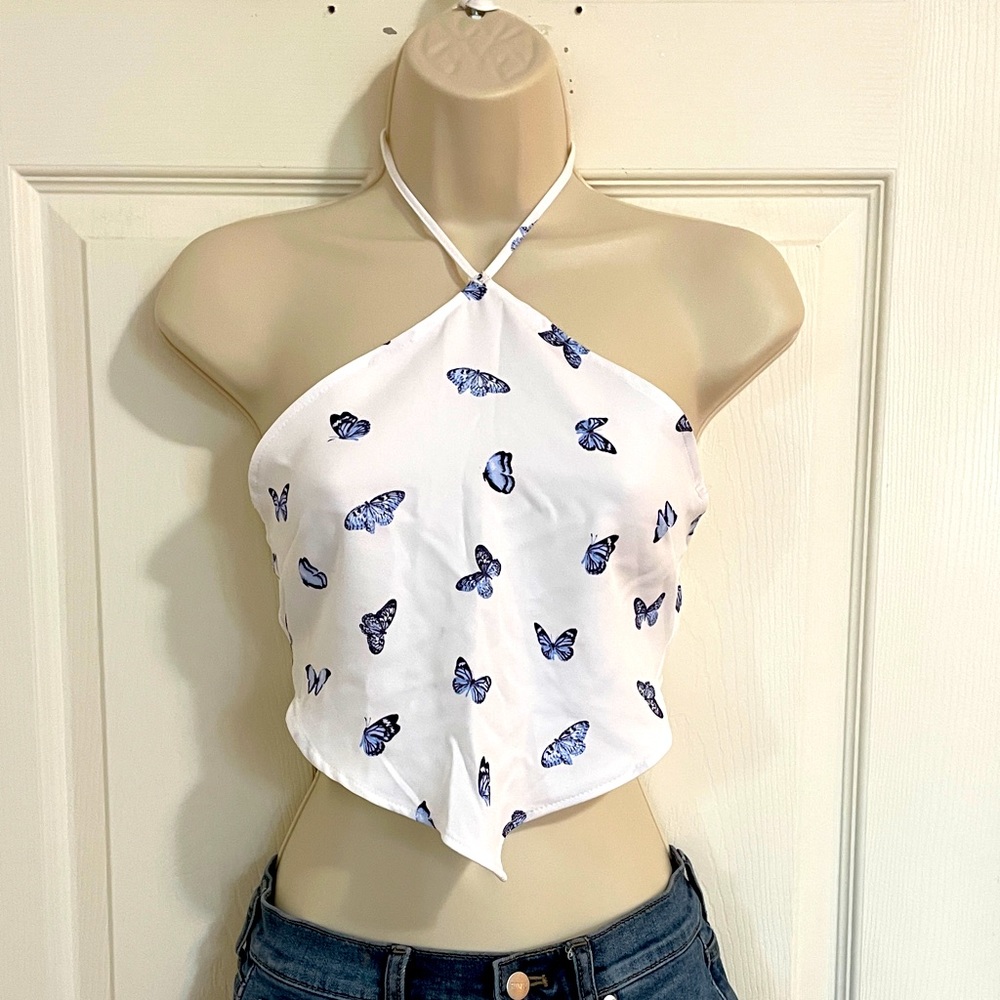 Backless butterfly top